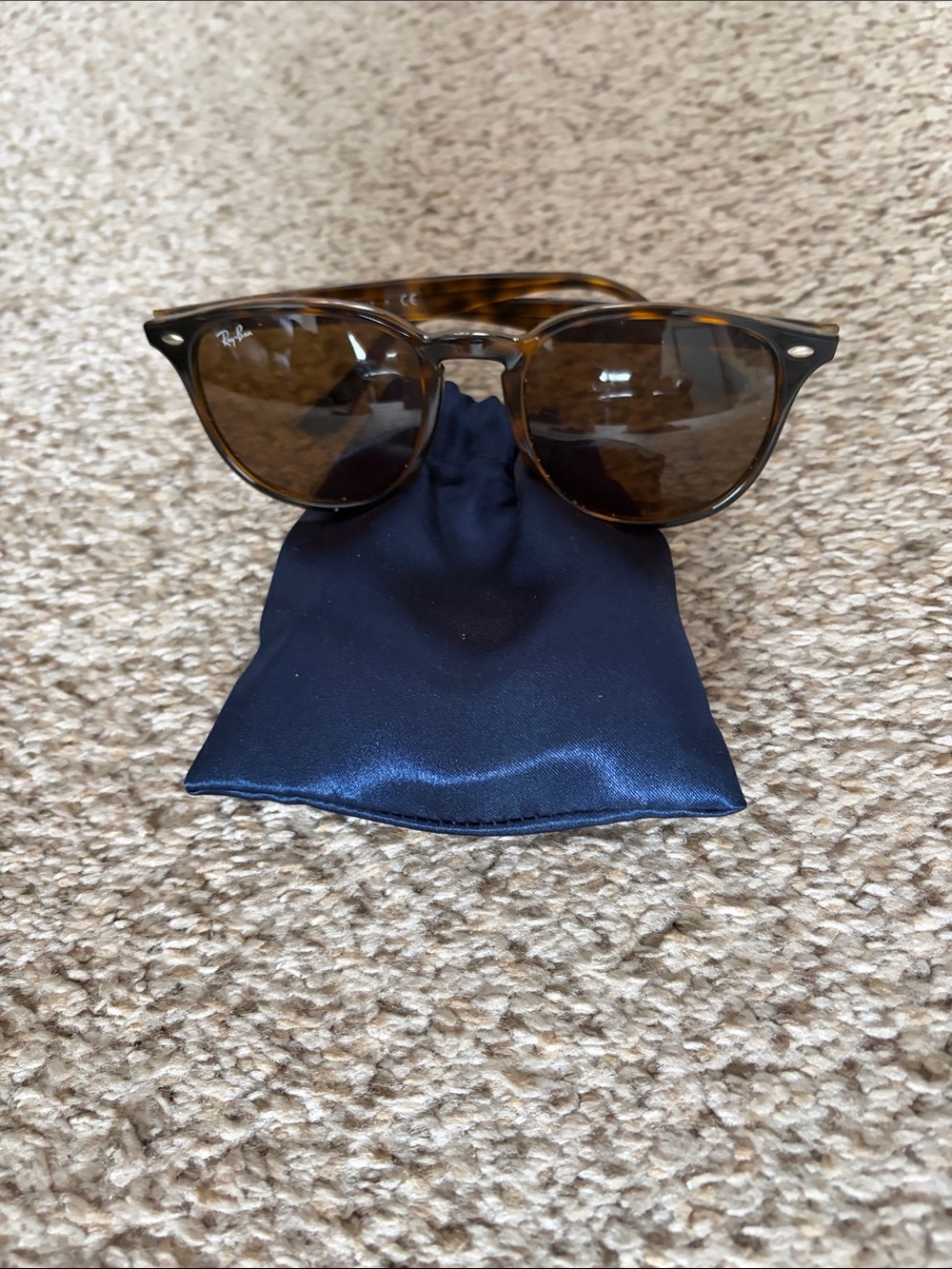 Ray-Ban Tortoiseshell Frame Sunglasses with Brown Lenses